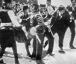 Arrestation de Gavrilo Prinzip à Sarajevo le 28 juin 1914